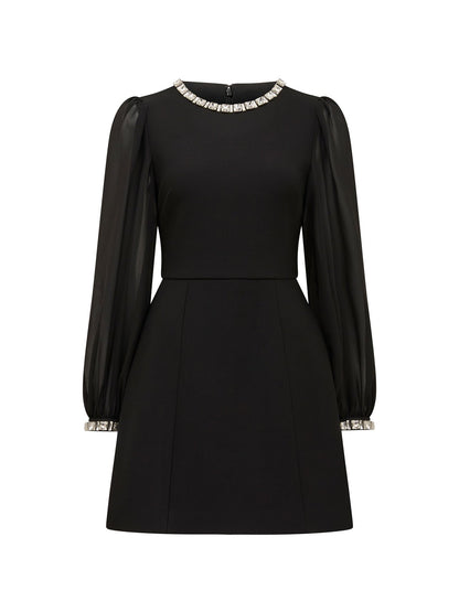 Indiana Embellished Mini Dress Black