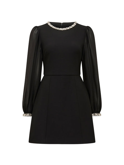 Indiana Embellished Mini Dress Black