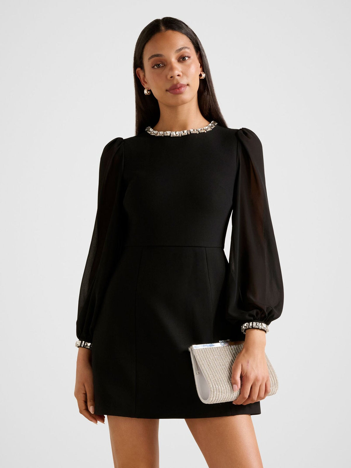 Indiana Embellished Mini Dress Black