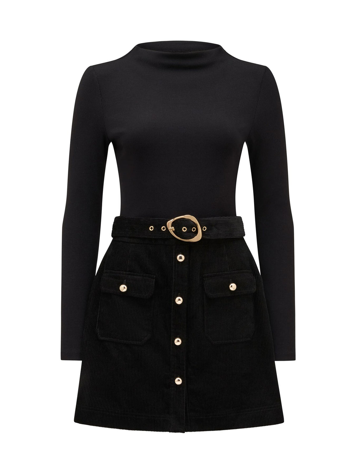 Zahra 2 in 1 Mini Dress Black