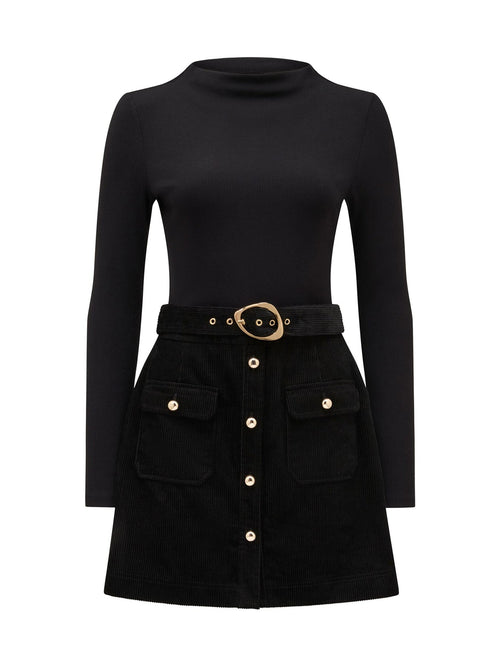 Zahra 2 in 1 Mini Dress Black