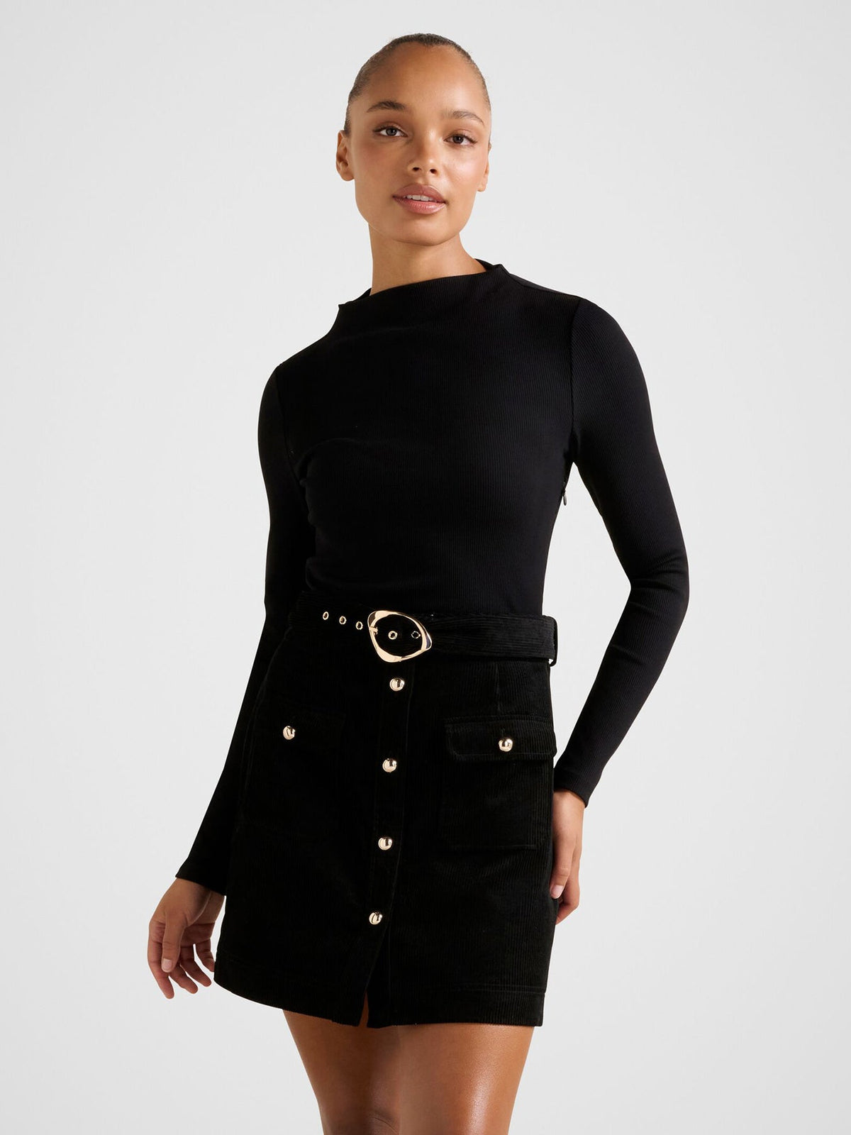 Zahra 2 in 1 Mini Dress Black