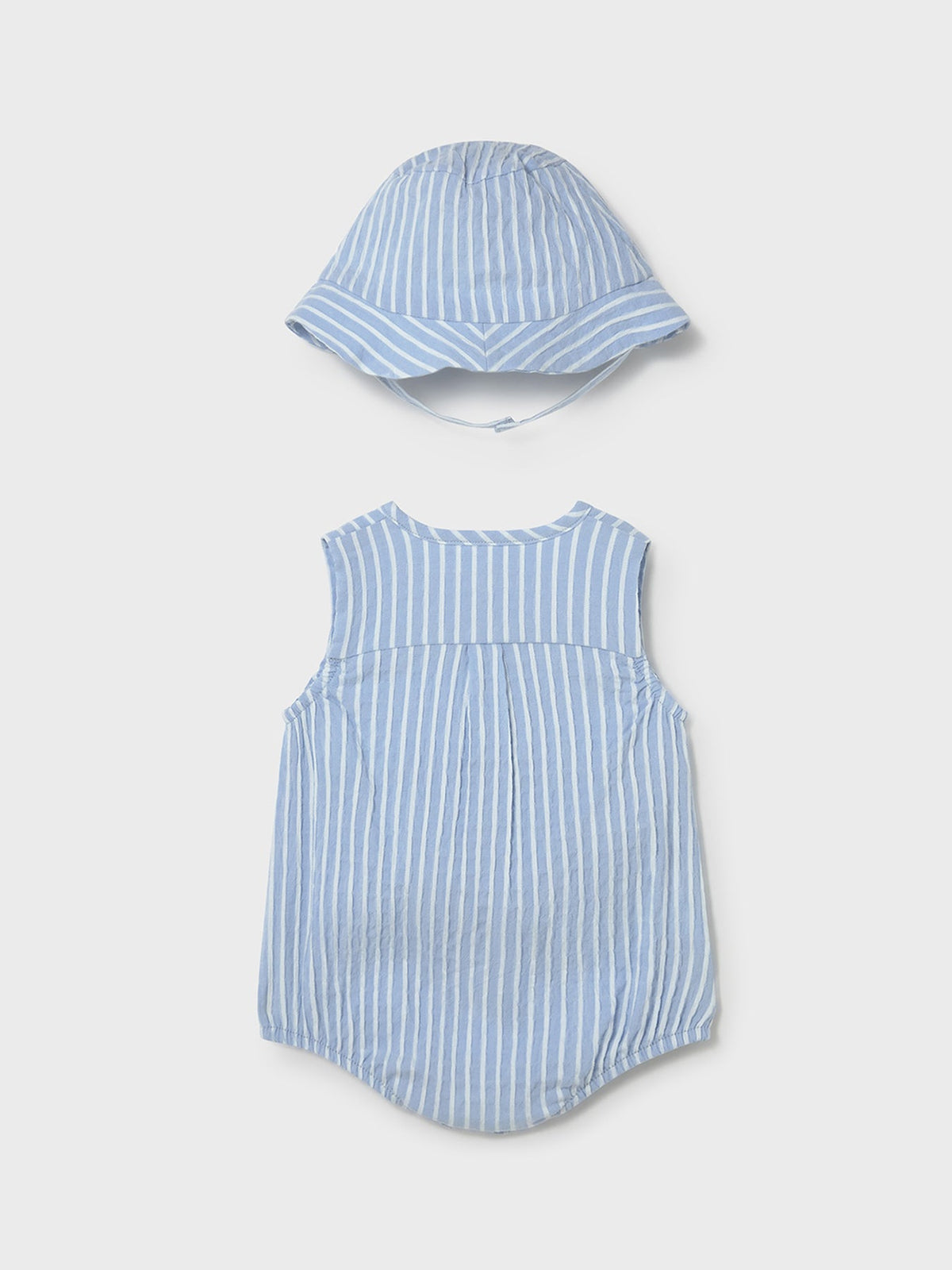 Baby Stripe Bodysuit and Hat Set Blue