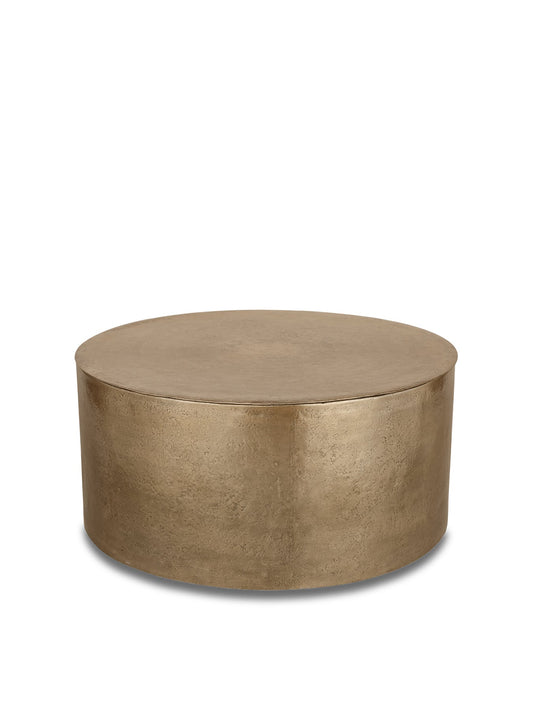 Zander Metal Drum Coffee Table Storage