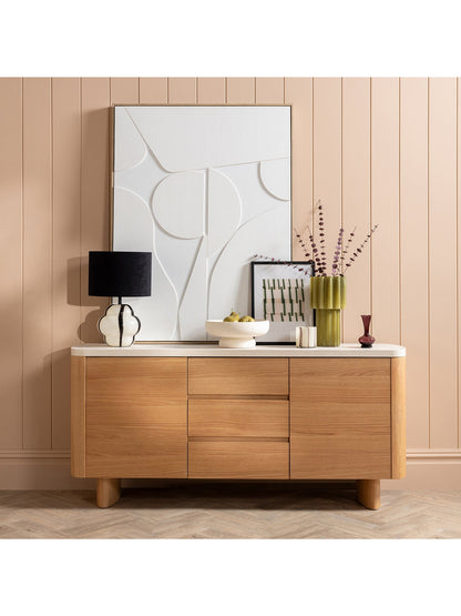 Soma Natural Wood Curved Sideboard