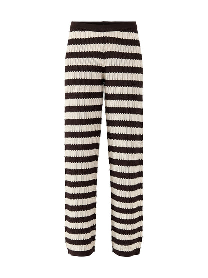Venezia Stripe Slim Leg Trousers Brown