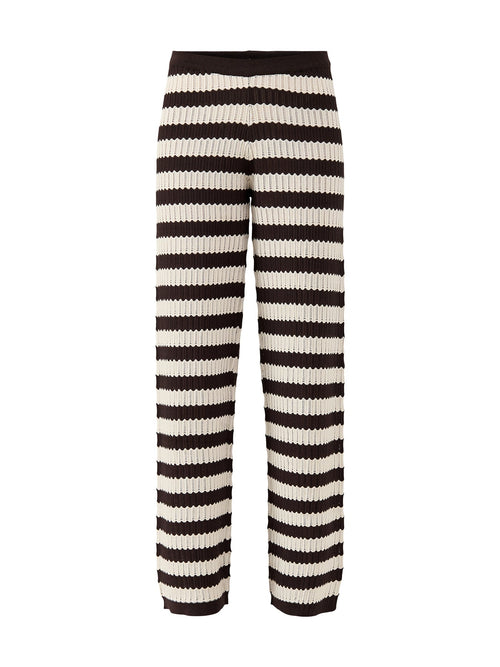 Venezia Stripe Slim Leg Trousers Brown