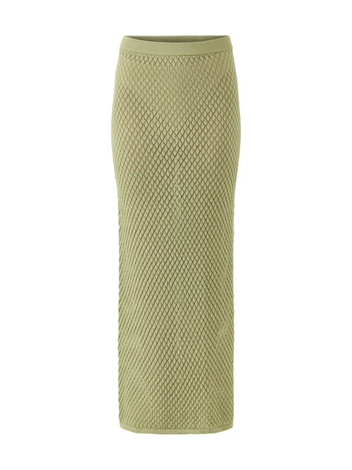 Imani Pointelle Knit Skirt Olive