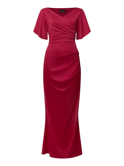 Gathered Maxi Dress Red