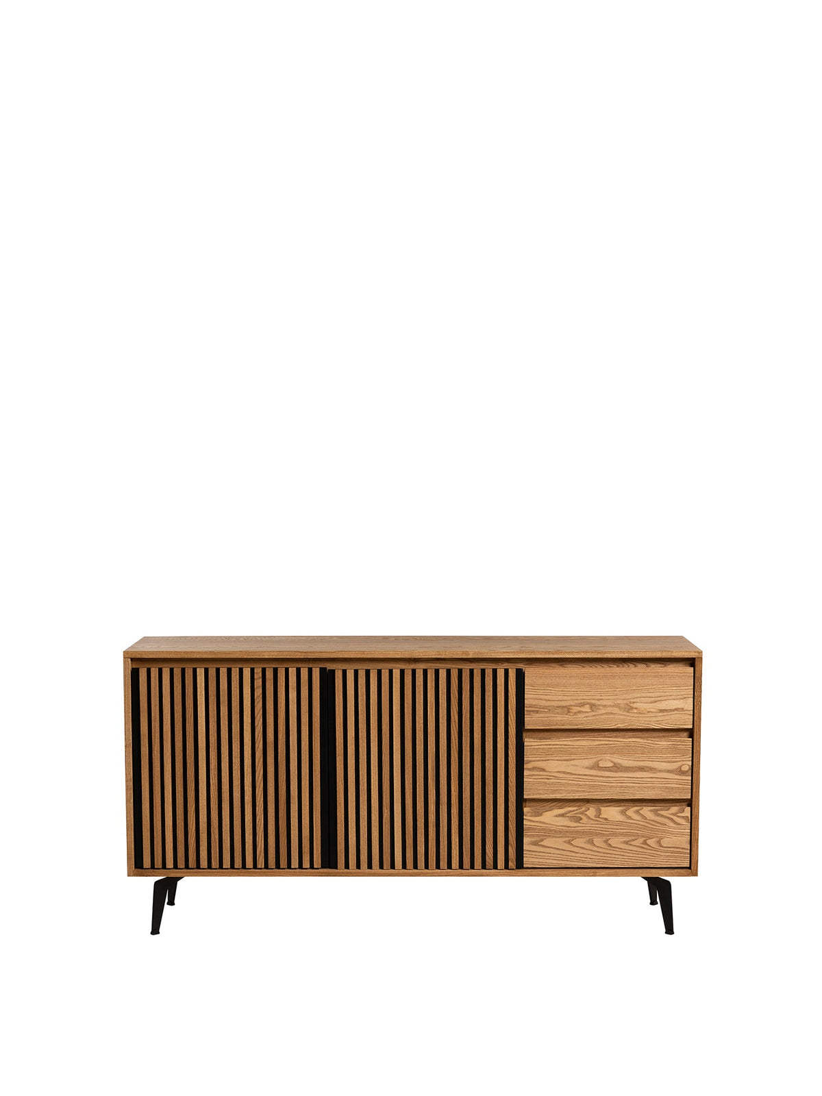 Bergen Solid Ash Wood 3 Drawers 2 Doors Sideboard