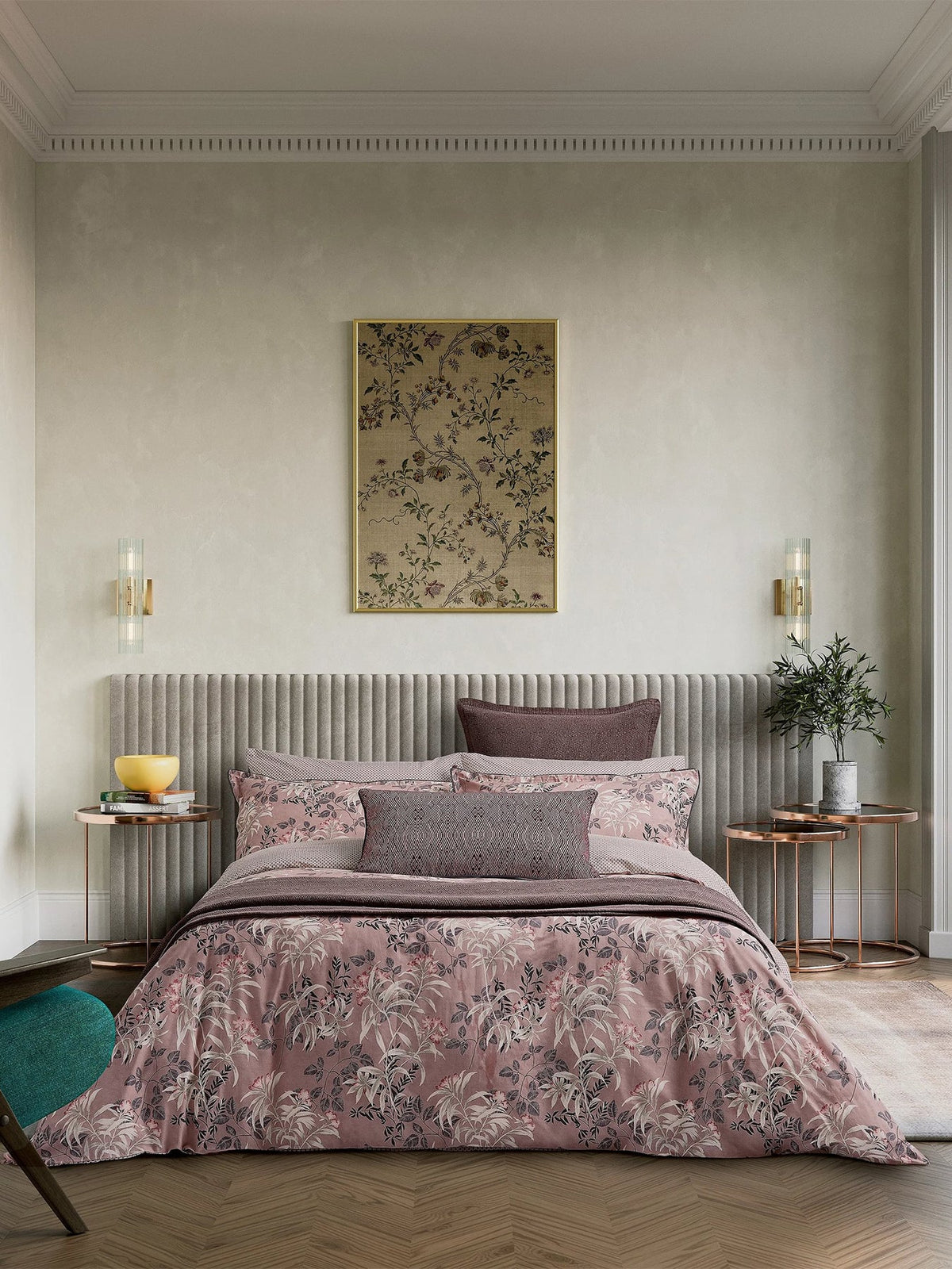 Katara Standard Pillowcase Pair Pink & Grey