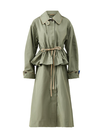 Myrtle Cotton Trench Coat Green