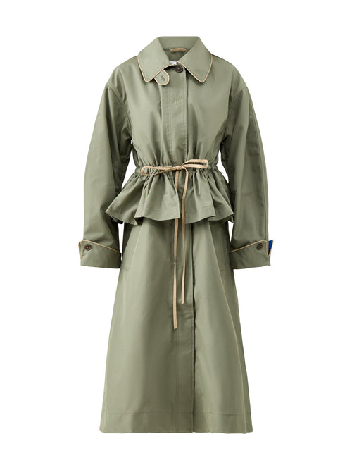 Myrtle Cotton Trench Coat Green
