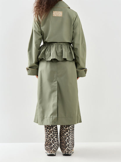 Myrtle Cotton Trench Coat Green