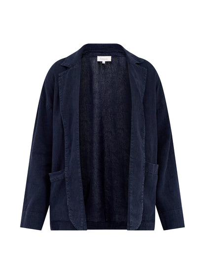 Twisted Linen Jacket Navy