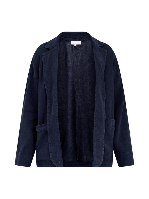 Twisted Linen Jacket Navy