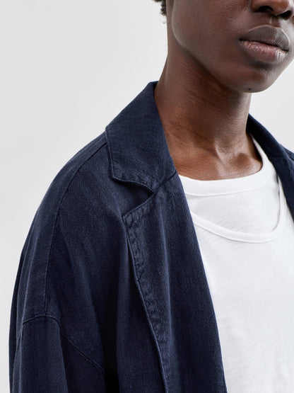 Twisted Linen Jacket Navy