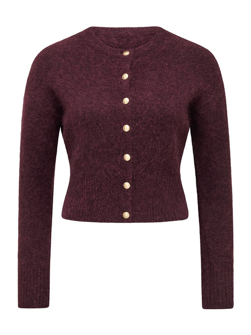 Tilly Crew Neck Cardigan Purple