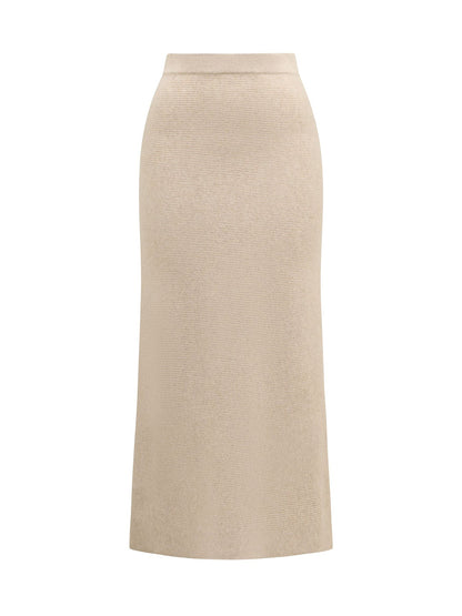 Cora Knitted Midi Skirt Nude