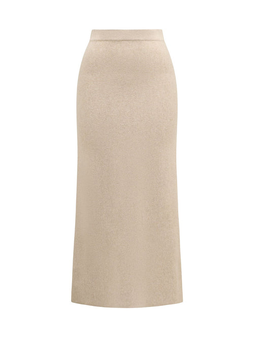 Cora Knitted Midi Skirt Nude