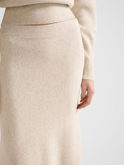 Cora Knitted Midi Skirt Nude