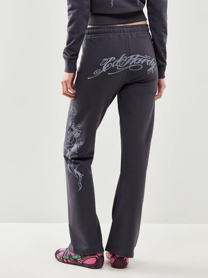 Love Is Mystery Flared Joggers Grey