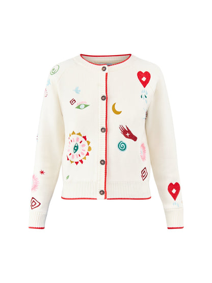 Morocco Charms Cardigan Cream