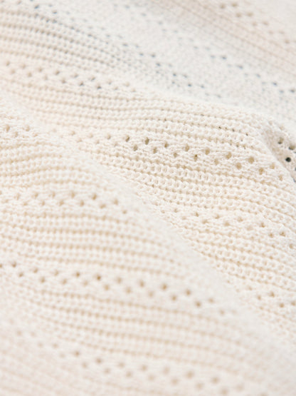 Pointelle V-Neck Tank Top Beige
