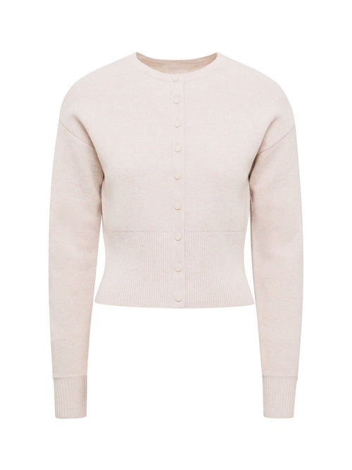 Lara Sculpted Cardigan Marled Oat