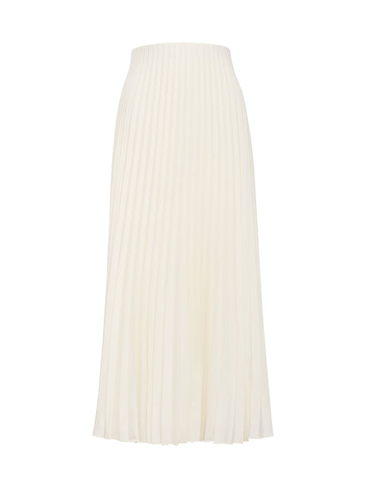 Yasmin Satin Pleated Skirt Cream