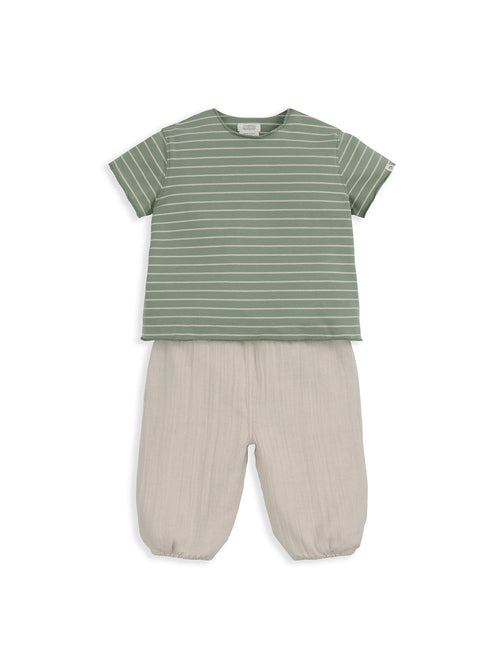 Baby Stripe T-Shirt and Trouser Set Blue