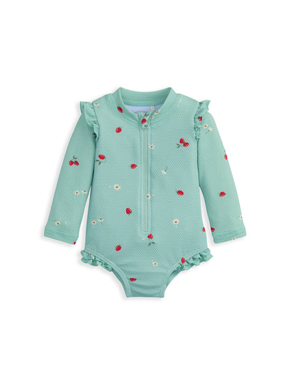 Baby Strawberry Print Swimsuit Blue