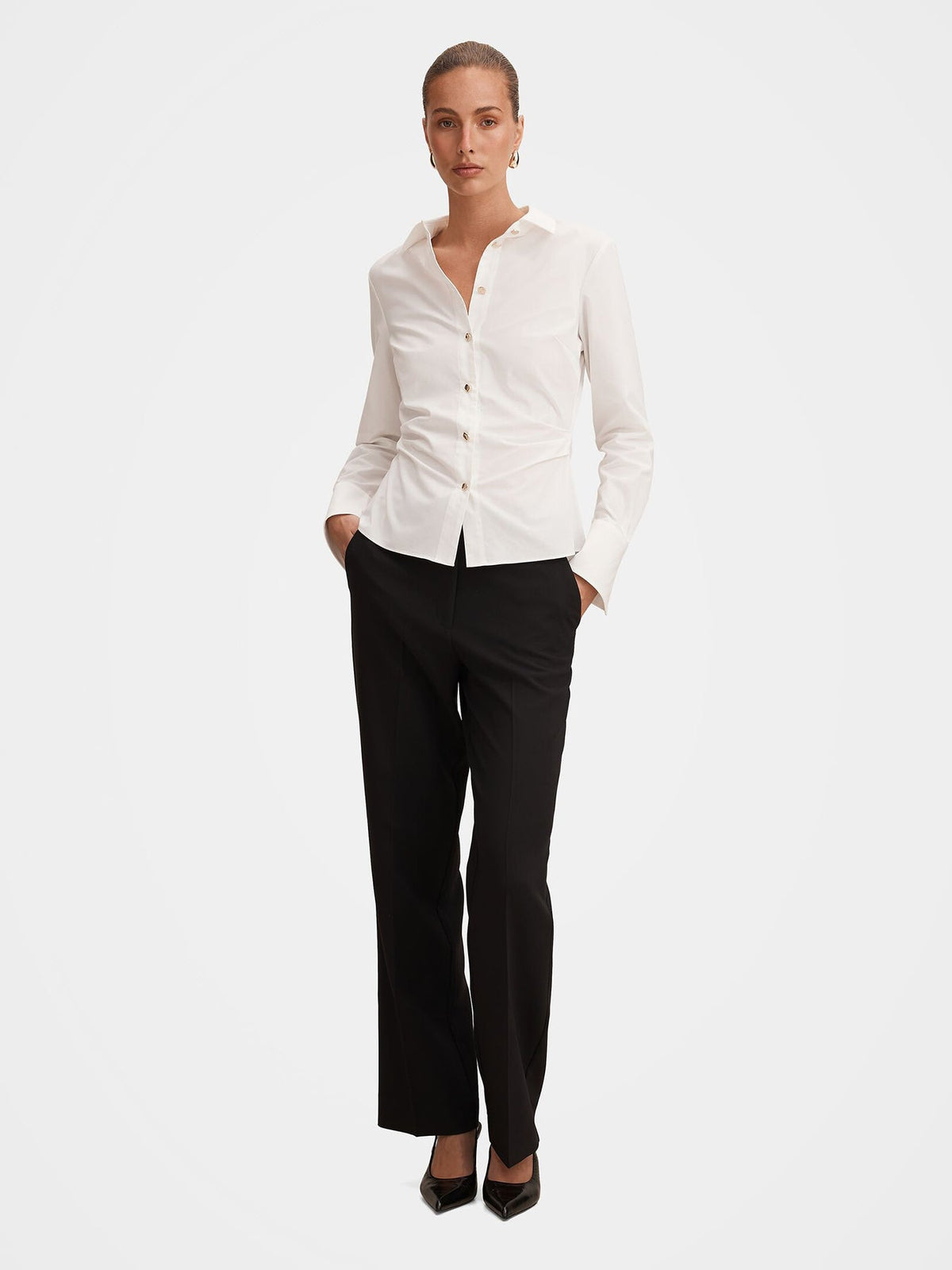 Ange Slim Fitted Shirt Porcelain