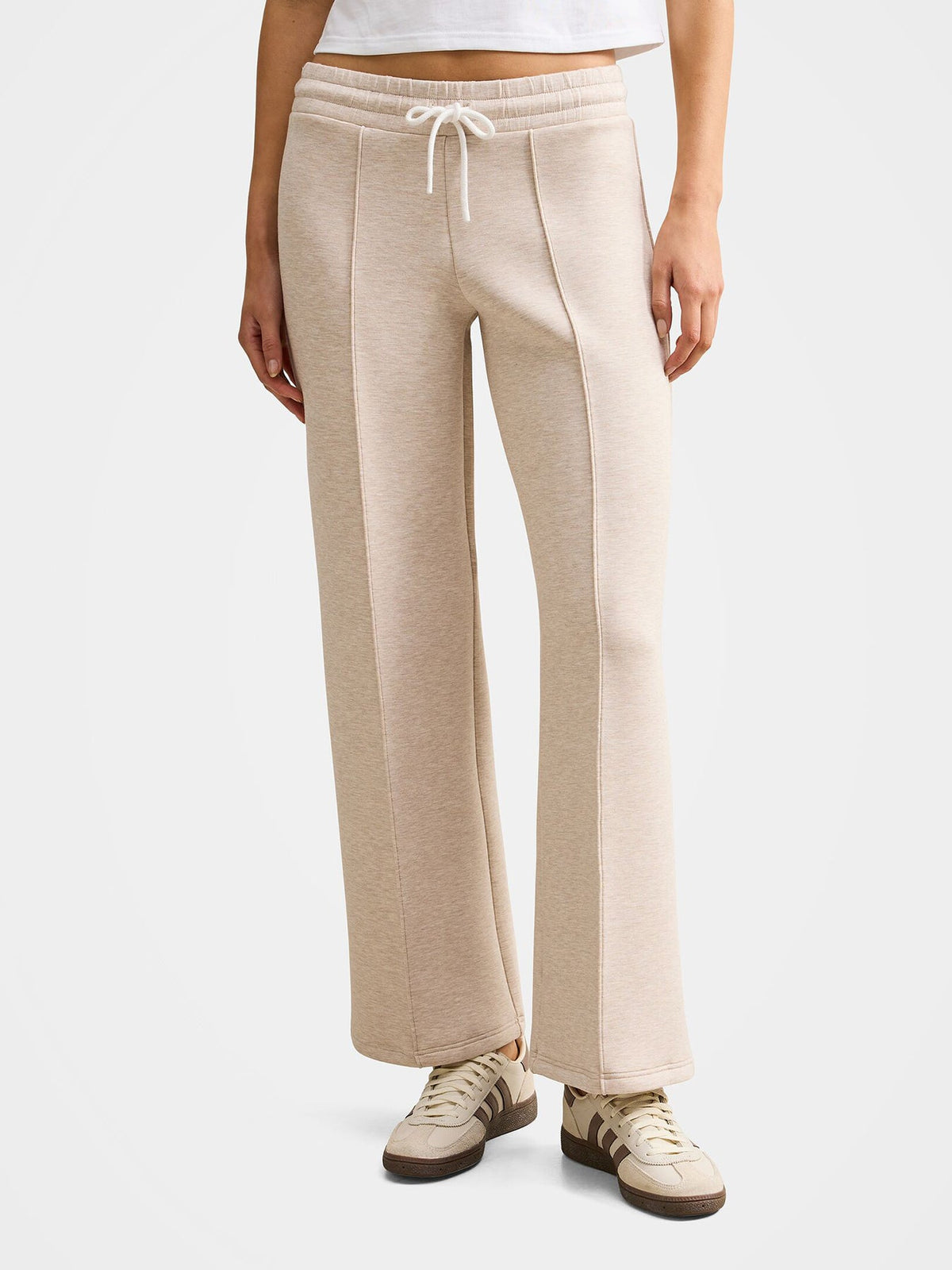 Tiana Wide Leg Track Pants True Cream