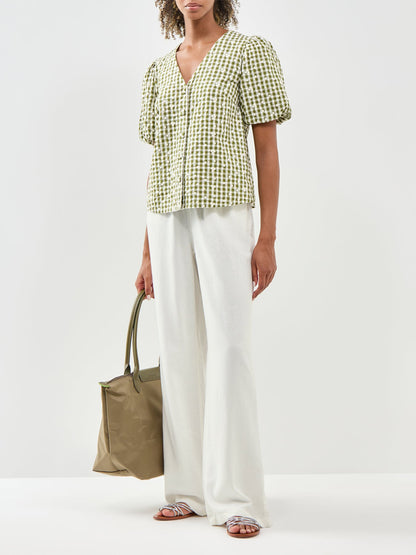 Goa Linen Blend Pull-On Trousers White