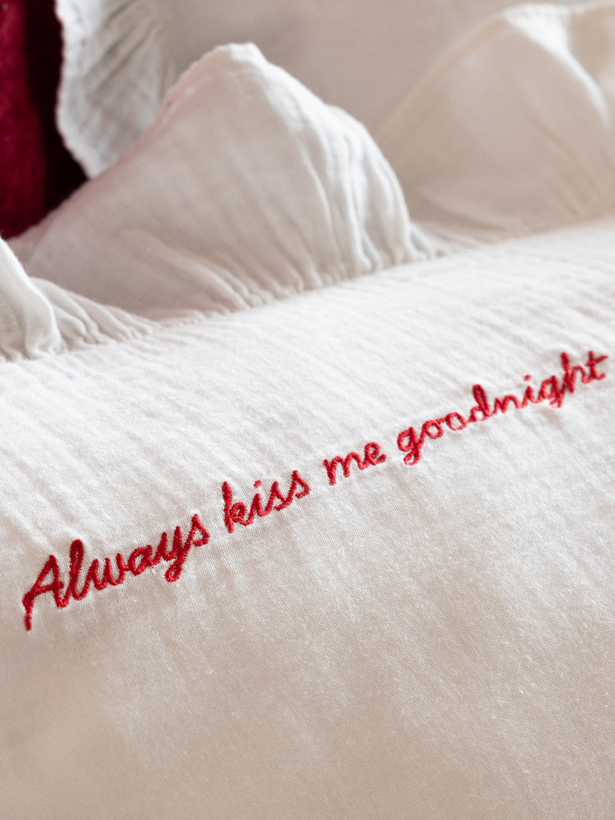 Love Note Frill Duvet Set Cream
