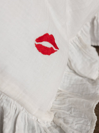 Love Note Frill Duvet Set Cream