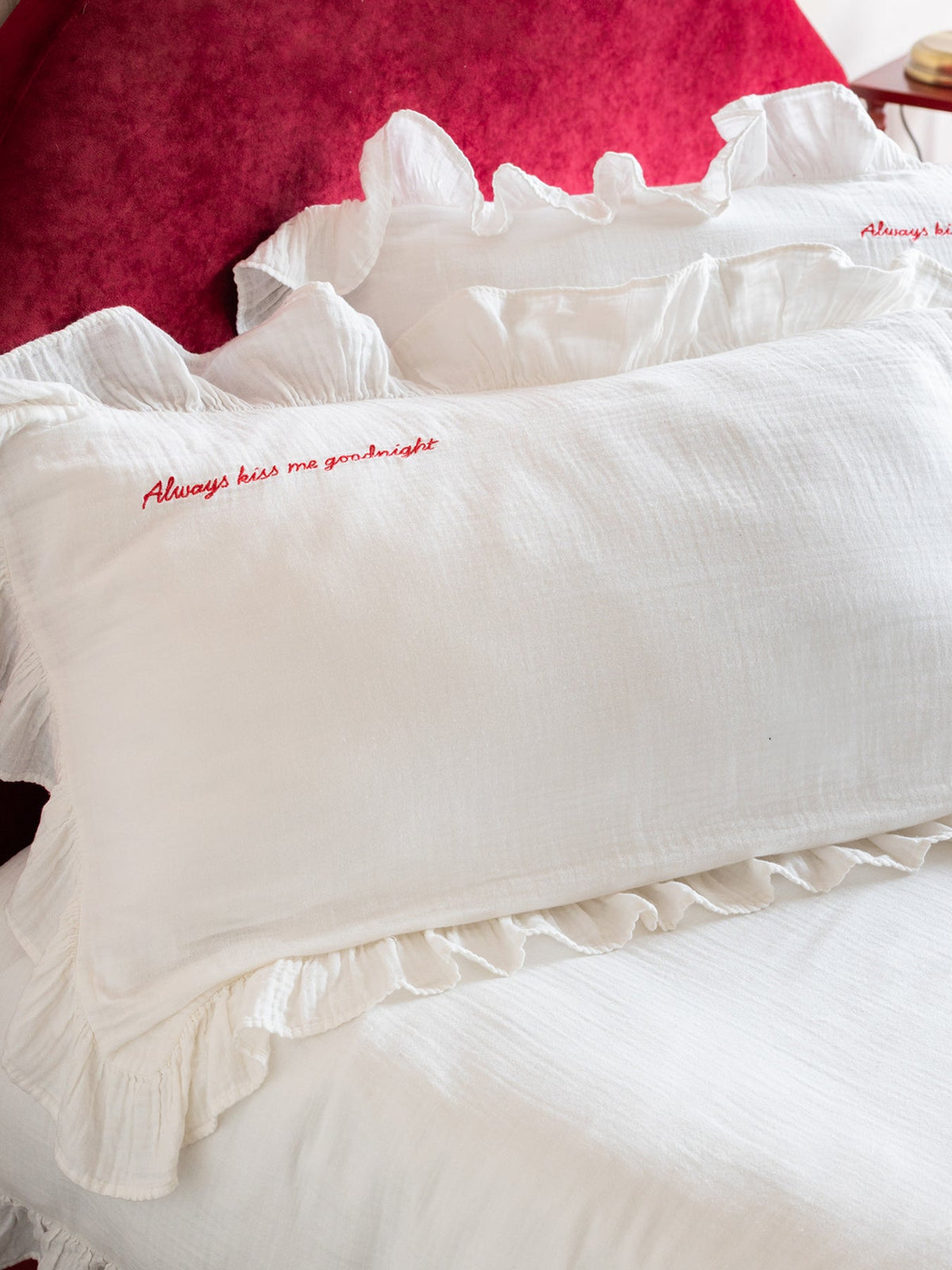 Love Note Frill Duvet Set Cream