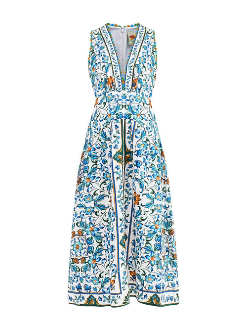 Flora Tile Midi Dress