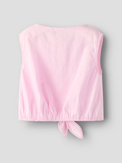 Kids' Sleeveless Cotton Linen Top Pink