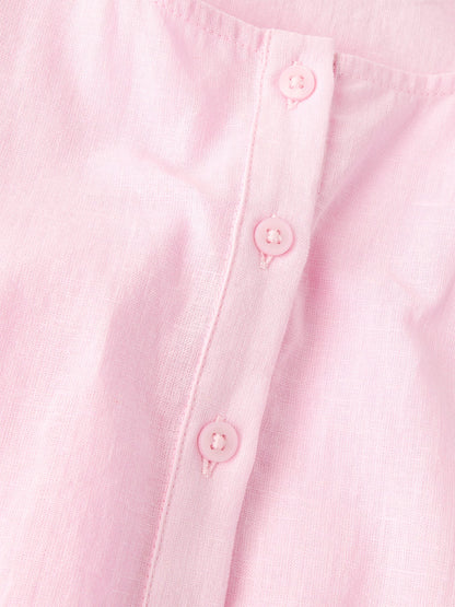 Kids' Sleeveless Cotton Linen Top Pink