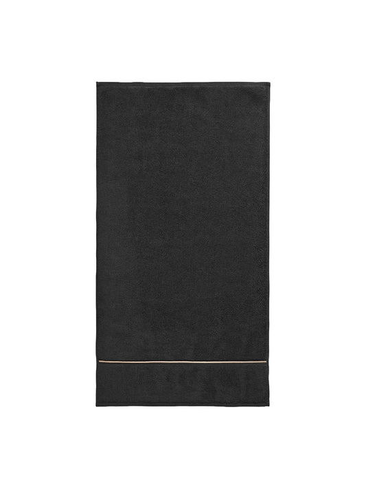 Zero Twist Satin Stitch Cotton Bath Towel Black