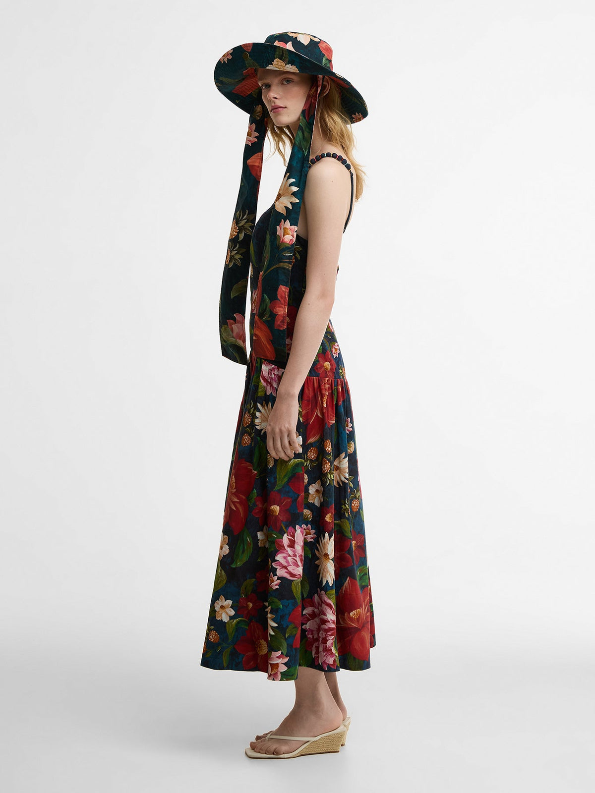 Barbour x Farm Rio Wild Flower Dress Navy