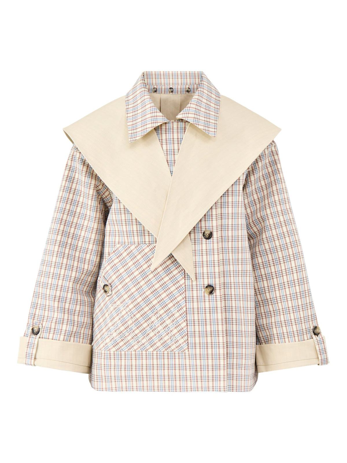 Jerry Reversible Cropped Trench Coat Ginger Check