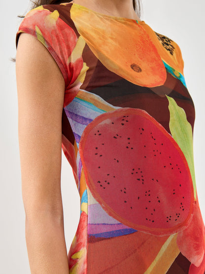 Rio Mesh Midi Dress Multi