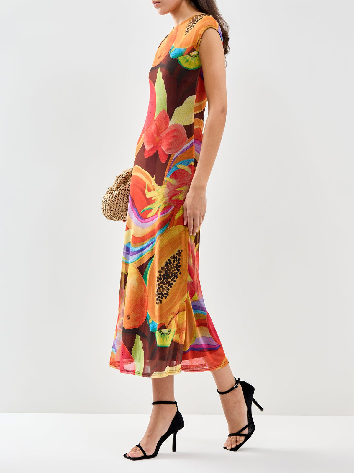 Rio Mesh Midi Dress Multi
