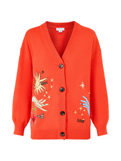 Tomato Celestial Cardigan Red