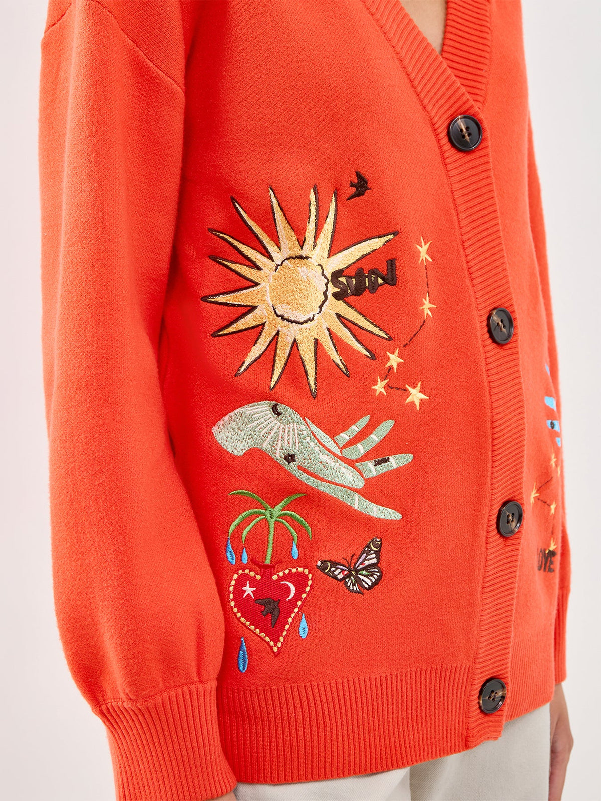 Tomato Celestial Cardigan Red