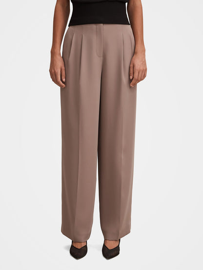 Julia Pleated Wide Leg Pants Brown