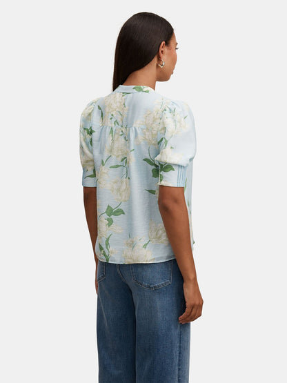 Tahlia Tuck Detail Blouse Blue